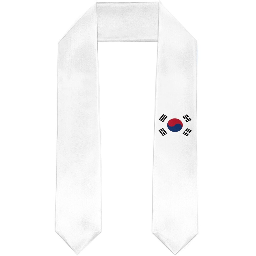 2502 South Korea Flag Graduation Stole Satin Sash Scarf for Study Aboard